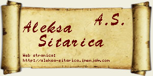 Aleksa Sitarica vizit kartica